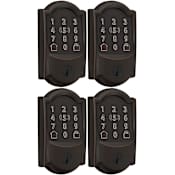 Schlage Encode Plus Camelot Touchscreen Electronic Deadbolt with WiFi - Pack of 4 Aged Bronze