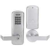 Schlage CO-Series Commercial Electronic Mortise Lock with Keypad and Rhodes Lever Satin Chrome