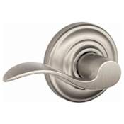 Schlage Accent Passage Door Lever Set with Andover Trim Satin Nickel
