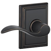 Schlage Accent Passage Door Lever Set with the Decorative Addison Trim Aged Bronze
