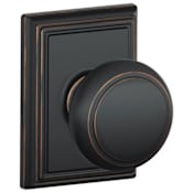 Schlage Andover Passage Door Knob Set with Decorative Addison Trim Aged Bronze
