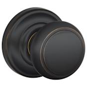 Schlage Andover Passage Door Knob Set with Decorative Andover Trim Aged Bronze