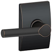 Schlage Broadway Passage Door Lever Set with Decorative Century Trim Aged Bronze