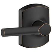 Schlage Broadway Passage Door Lever Set with Decorative Greenwich Trim Aged Bronze