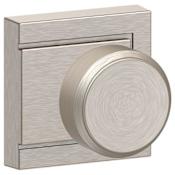 Schlage Bowery Passage Door Knob Set with Decorative Upland Trim Satin Nickel