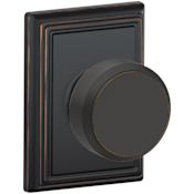 Schlage Bowery Passage Door Knob Set with Decorative Addison Trim Aged Bronze