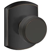Schlage Bowery Passage Door Knob Set with Decorative Greenwich Trim Aged Bronze
