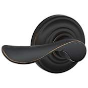 Schlage Champagne Passage Door Lever Set with Decorative Andover Trim Aged Bronze