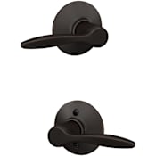 Schlage Delfayo Passage Door Lever Set with Plymouth Trim Aged Bronze