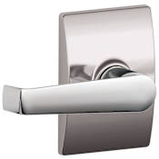 Schlage Elan Passage Door Lever Set with the Decorative Century Trim Bright Chrome