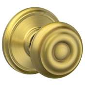 Schlage Georgian Passage Door Knob Set Satin Brass