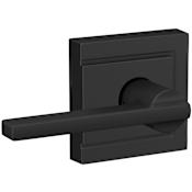 Schlage Latitude Passage Door Lever Set with Upland Rose Matte Black