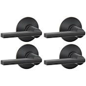 Schlage Latitude Passage Door Lever Set with Plymouth Rose - Pack of 4 Aged Bronze