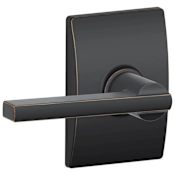 Schlage Latitude Passage Door Lever Set with the Decorative Century Trim Aged Bronze