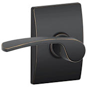 Schlage Merano Passage Door Lever Set with Decorative Century Trim Aged Bronze