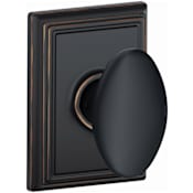 Schlage Siena Passage Door Knob Set with Decorative Addison Trim Aged Bronze
