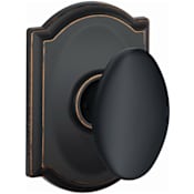 Schlage Siena Passage Door Knob Set with Decorative Camelot Trim Aged Bronze