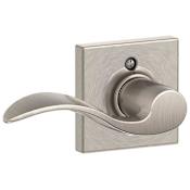Schlage Accent Left Handed Non-Turning One-Sided Dummy Door Lever with Decorative Collins Trim Satin Nickel