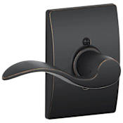Schlage Accent Left Handed Non-Turning One-Sided Dummy Door Lever with Decorative Century Trim Aged Bronze