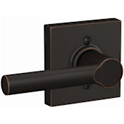 Schlage Broadway Non-Turning One-Sided Dummy Door Lever with Collins Trim Aged Bronze