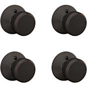 Schlage Bowery Non-Turning One-Sided Dummy Door Knob - Pack of 4 Aged Bronze