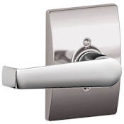 Schlage Elan Non-Turning One-Sided Dummy Door Lever with Decorative Century Trim Bright Chrome