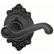 Schlage Flair Right Handed Non-Turning One-Sided Dummy Door Lever with Decorative Brookshire Trim Aged Bronze