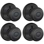 Schlage Georgian Non-Turning One-Sided Dummy Door Knob - Pack of 4 Aged Bronze
