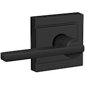 Schlage Latitude Non-Turning One-Sided Dummy Door Lever with Upland Rose Matte Black