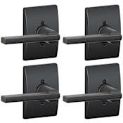 Schlage Latitude Non-Turning One-Sided Dummy Door Lever with Century Rose - Pack of 4 Aged Bronze
