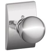 Schlage Orbit Non-Turning One-Sided Dummy Door Knob with the Decorative Century Rose Bright Chrome