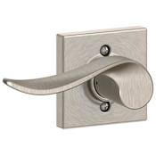 Schlage Sacramento Left Handed Non-Turning One-Sided Dummy Door Lever with Decorative Collins Trim Satin Nickel