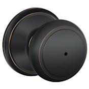 Schlage Andover Privacy Door Knob Set Aged Bronze
