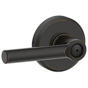 Schlage Broadway Privacy Door Lever Set with Decorative Greyson Trim Aged Bronze