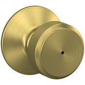 Schlage Bowery Privacy Door Knob Set Satin Brass