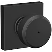 Schlage Bowery Privacy Door Knob Set with Collins Trim Matte Black