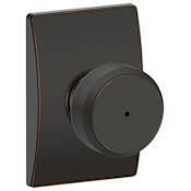 Schlage Bowery Privacy Knob Set with Decorative Century Trim Aged Bronze