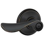 Schlage Champagne Privacy Door Lever Set Aged Bronze