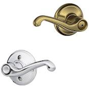 Schlage Flair Left Handed Privacy Door Lever Set - Split Finish Only Antique Brass x Polished Chrome