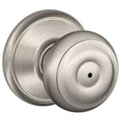 Schlage Georgian Privacy Door Knob Set Satin Nickel