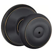 Schlage Georgian Privacy Door Knob Set Aged Bronze