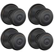 Schlage Georgian Privacy Door Knob Set - Pack of 4 Aged Bronze