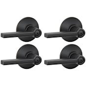 Schlage Latitude Privacy Door Lever Set with Plymouth Rose - Pack of 4 Aged Bronze