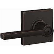 Schlage Latitude Privacy Door Lever Set with Collins Trim Aged Bronze