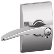 Schlage Manhattan Privacy Door Lever Set with Decorative Century Trim Bright Chrome