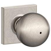 Schlage Orbit Privacy Door Knob Set with Decorative Collins Trim Satin Nickel