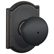 Schlage Plymouth Privacy Door Knob Set with Decorative Camelot Trim Aged Bronze