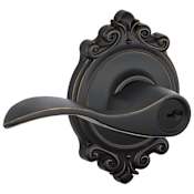 Schlage Accent Single Cylinder Keyed Entry Door Lever Set with Decorative Brookshire Trim Aged Bronze