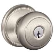 Schlage Andover Keyed Entry Door Knob Set Satin Nickel