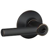 Schlage Broadway Single Cylinder Keyed Entry Door Lever Set Aged Bronze